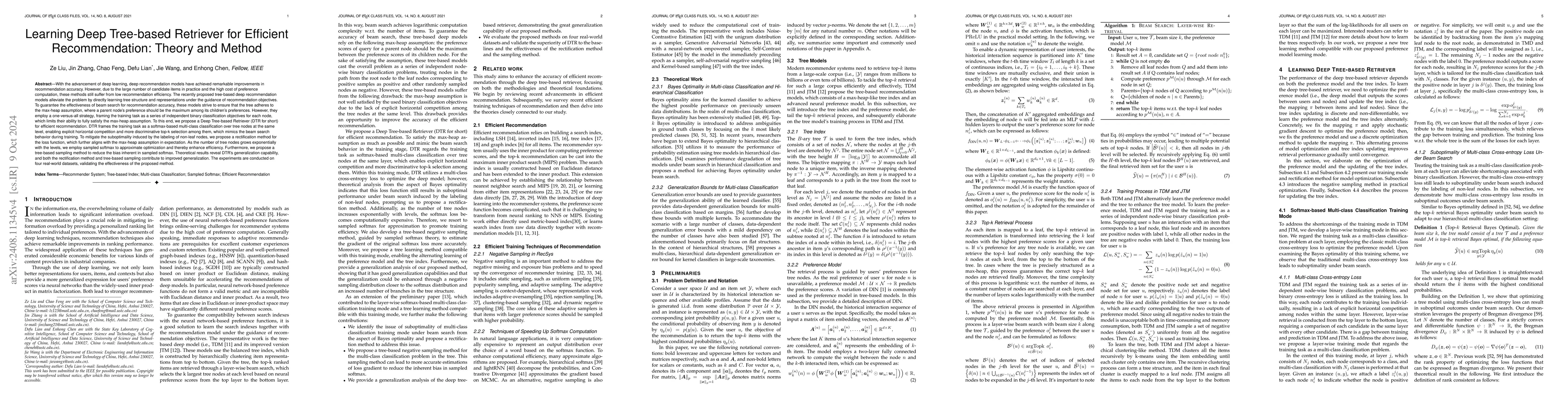 Thumbnail for Learning Deep Tree-based Retriever for Efficient Recommendation: Theory
  and Method