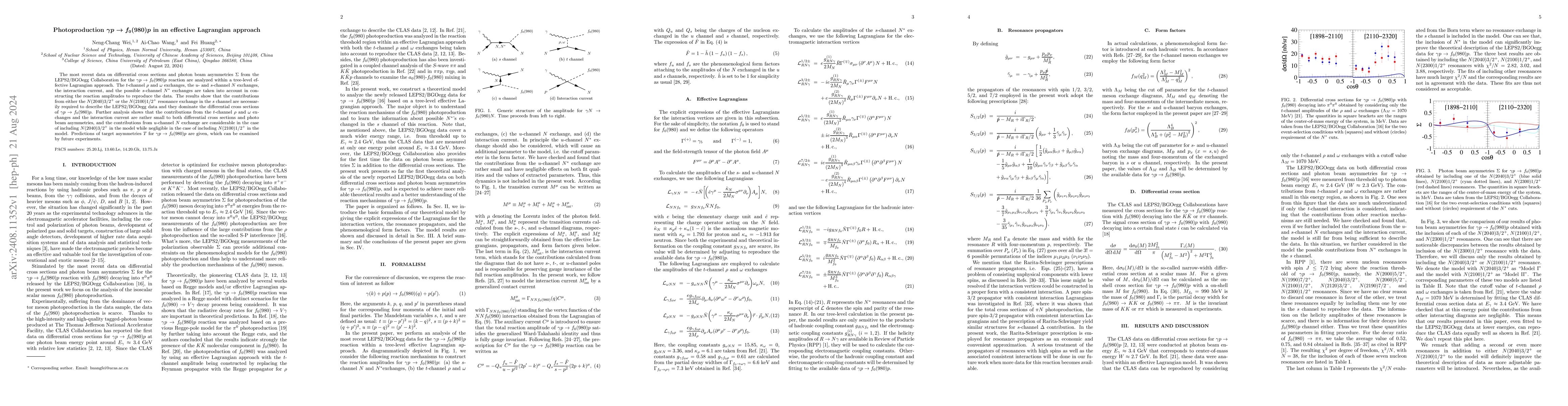 Thumbnail for Photoproduction $γp \to f_0(980) p$ in an effective Lagrangian
  approach