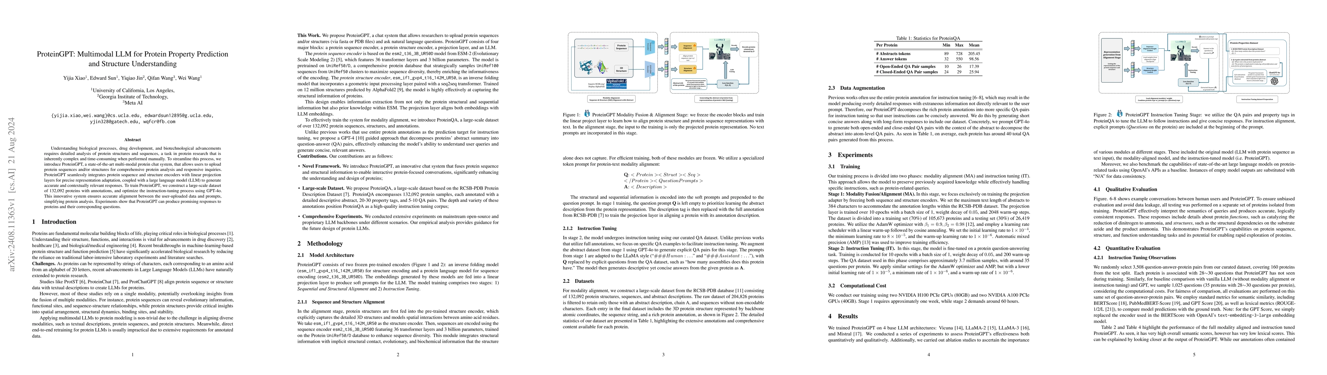 Thumbnail for ProteinGPT: Multimodal LLM for Protein Property Prediction and Structure
  Understanding