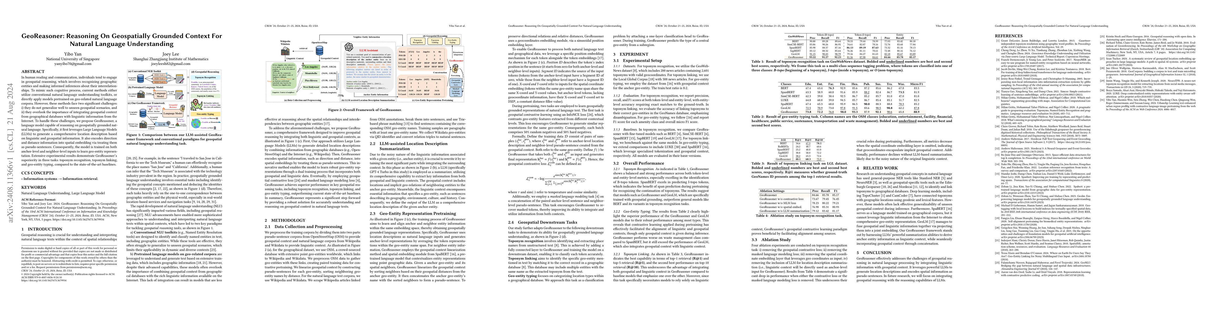 Thumbnail for GeoReasoner: Reasoning On Geospatially Grounded Context For Natural
  Language Understanding