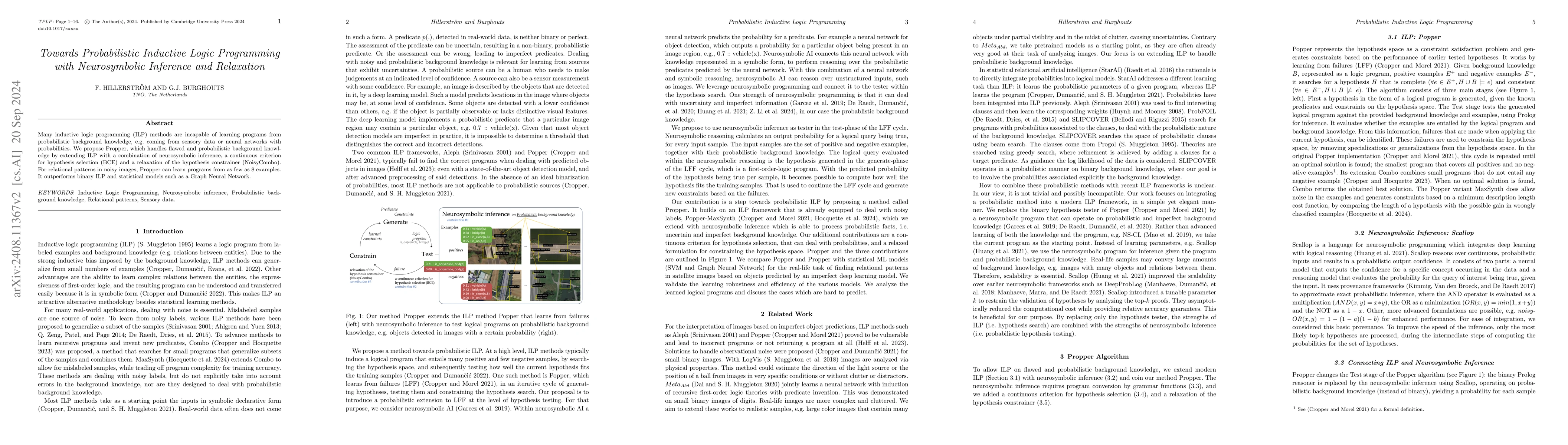 Thumbnail for Towards Probabilistic Inductive Logic Programming with Neurosymbolic
  Inference and Relaxation