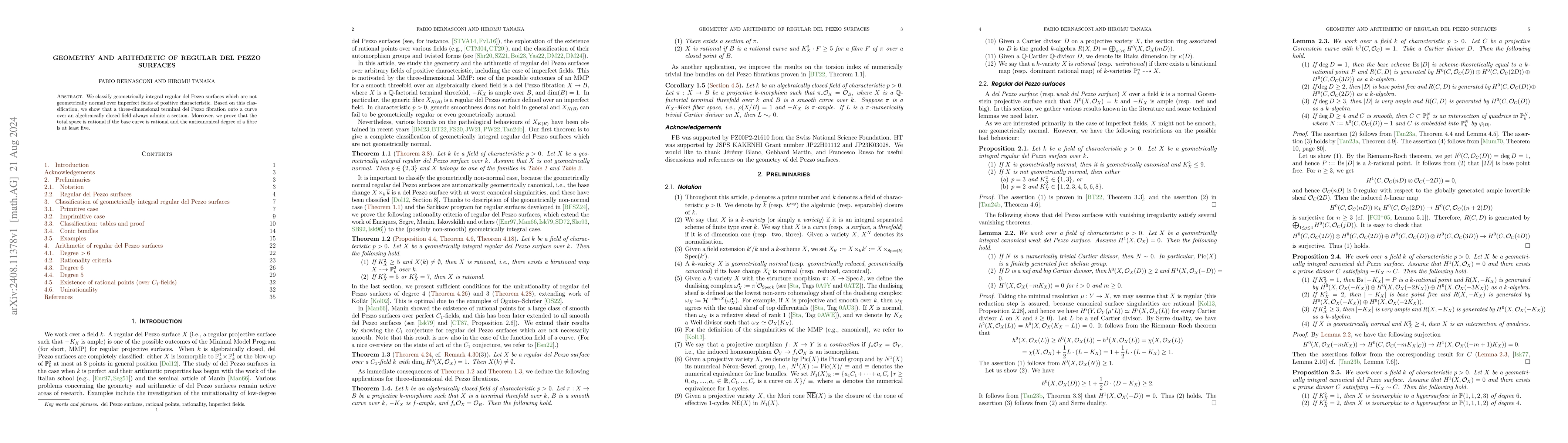 Thumbnail for Geometry and arithmetic of regular del Pezzo surfaces