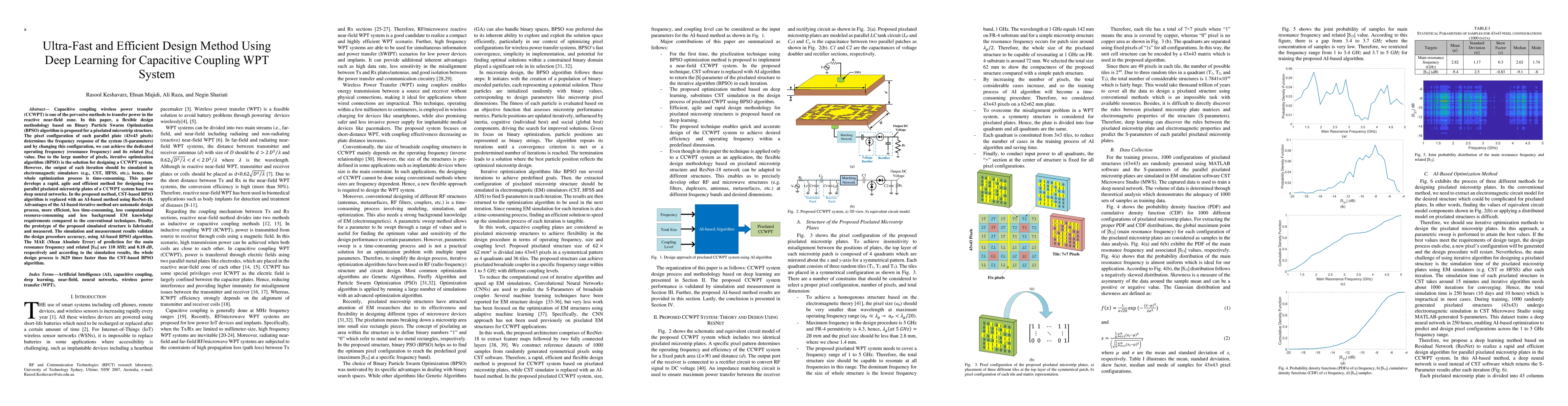 Thumbnail for Ultra-Fast and Efficient Design Method Using Deep Learning for
  Capacitive Coupling WPT System