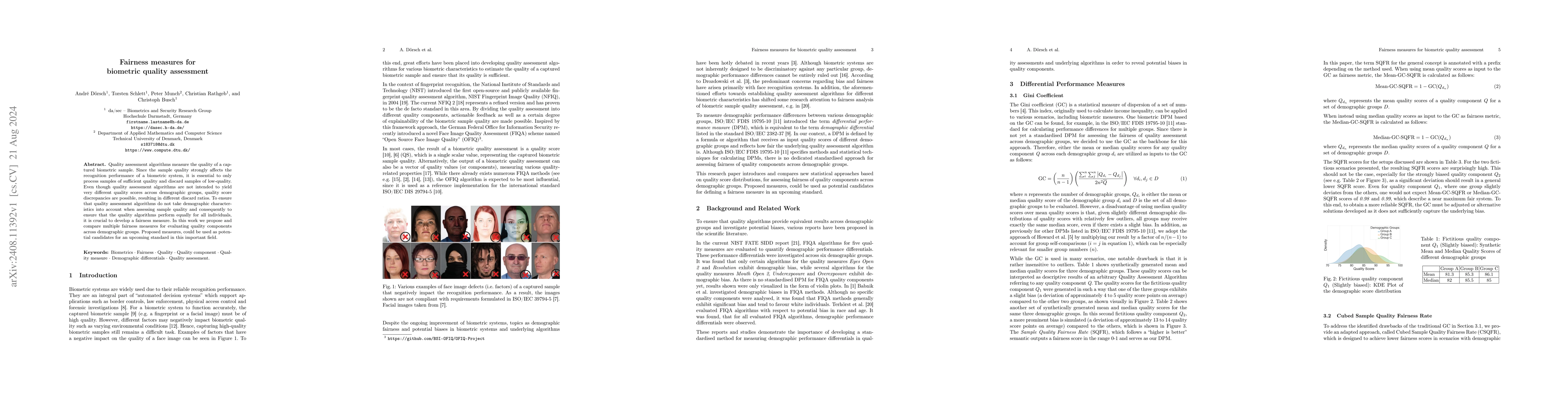 Thumbnail for Fairness measures for biometric quality assessment