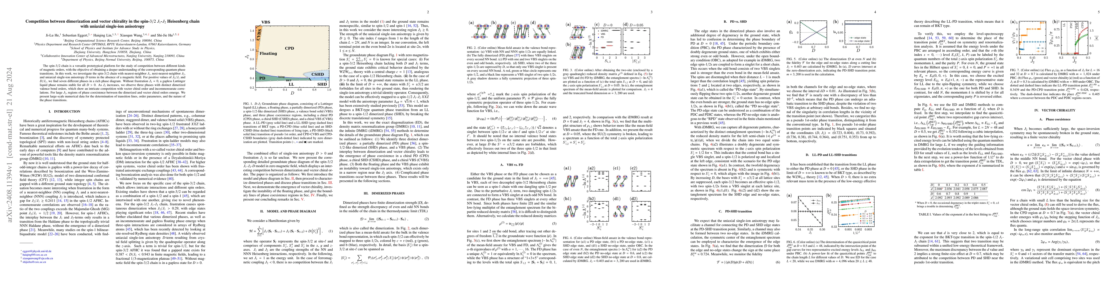 Thumbnail for Competition between dimerization and vector chirality in the spin-$3/2$
  $J_1$-$J_2$ Heisenberg chain with uniaxial single-ion anisotropy