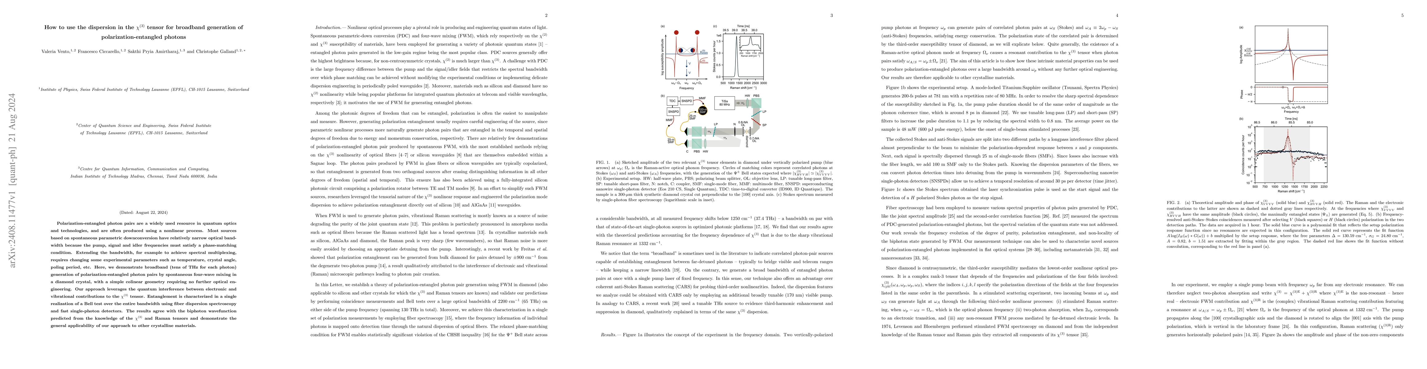Thumbnail for How to use the dispersion in the $χ^{(3)}$ tensor for broadband
  generation of polarization-entangled photons