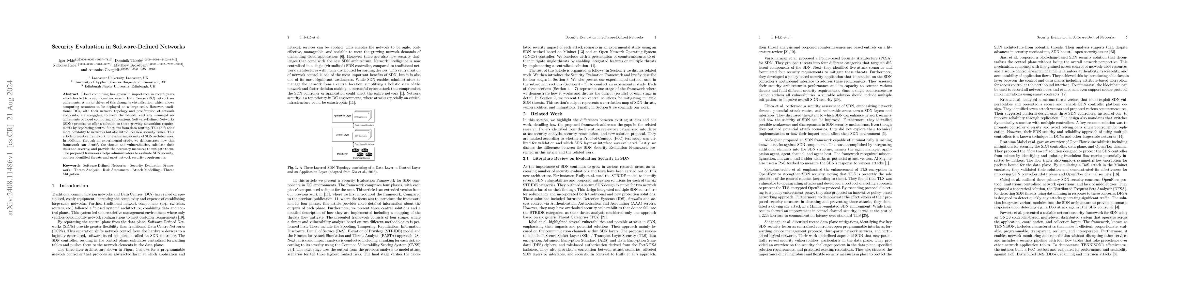 Thumbnail for Security Evaluation in Software-Defined Networks