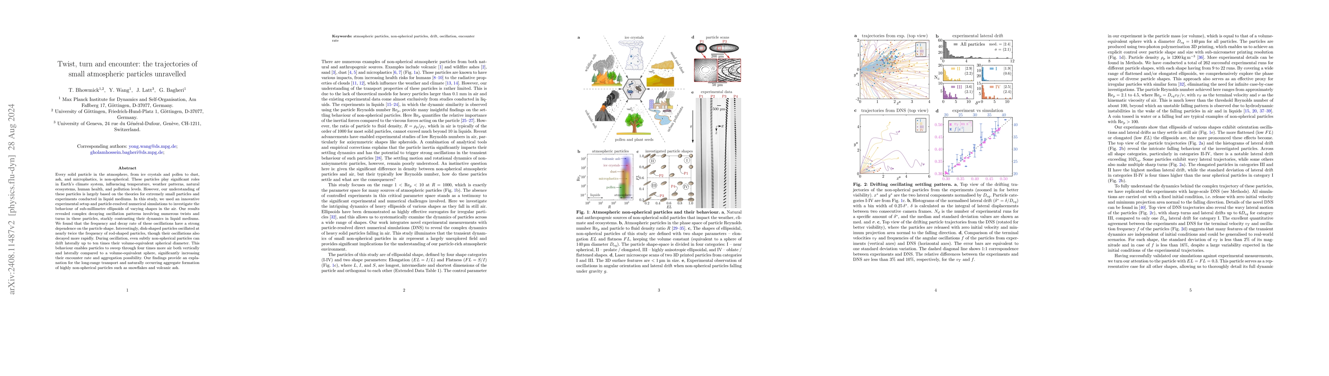 Thumbnail for Twist, turn and encounter: the trajectories of small atmospheric
  particles unravelled