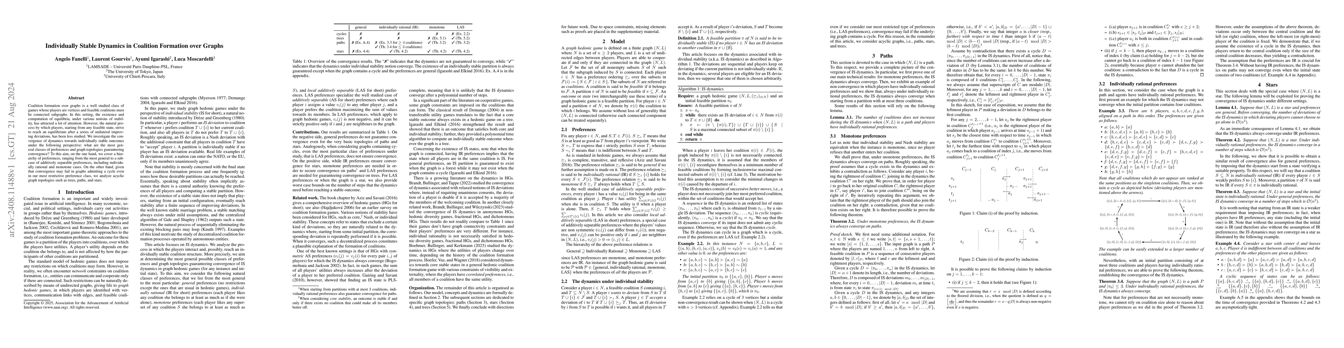 Thumbnail for Individually Stable Dynamics in Coalition Formation over Graphs