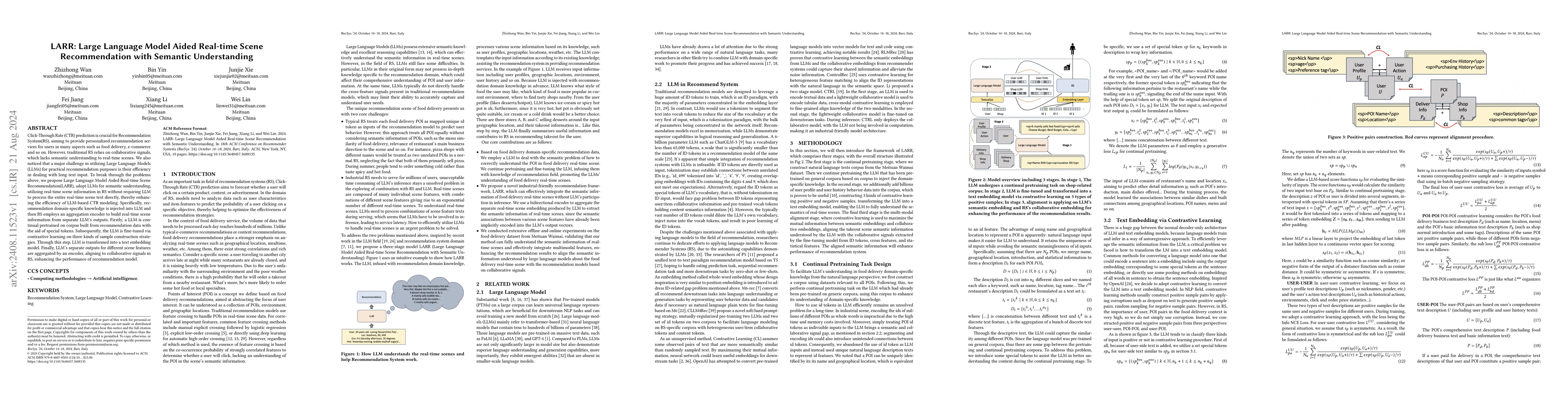 Thumbnail for LARR: Large Language Model Aided Real-time Scene Recommendation with
  Semantic Understanding