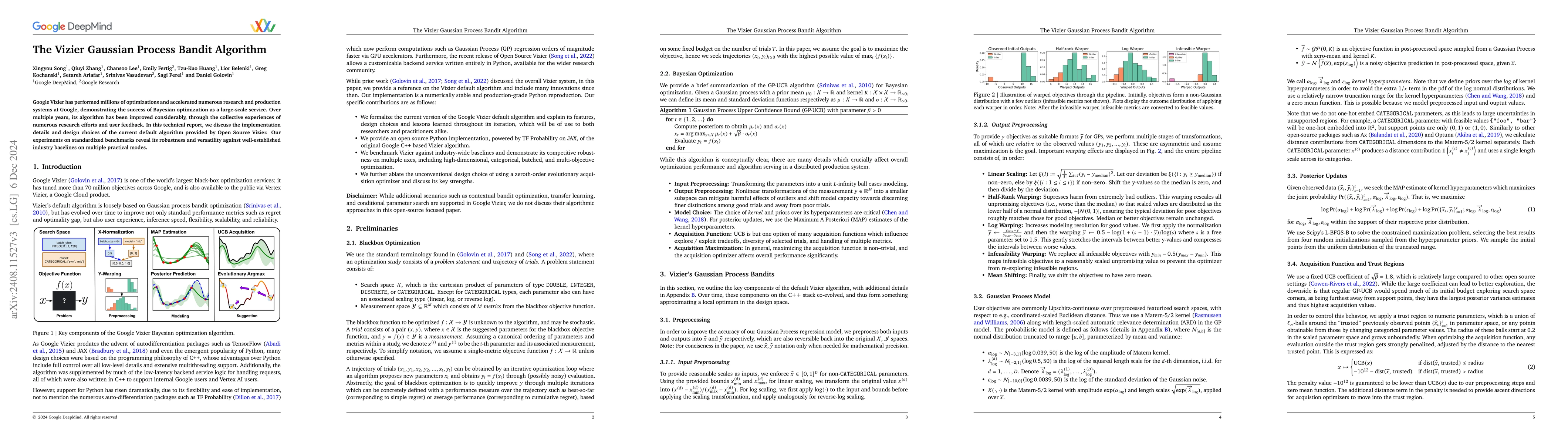 Thumbnail for The Vizier Gaussian Process Bandit Algorithm