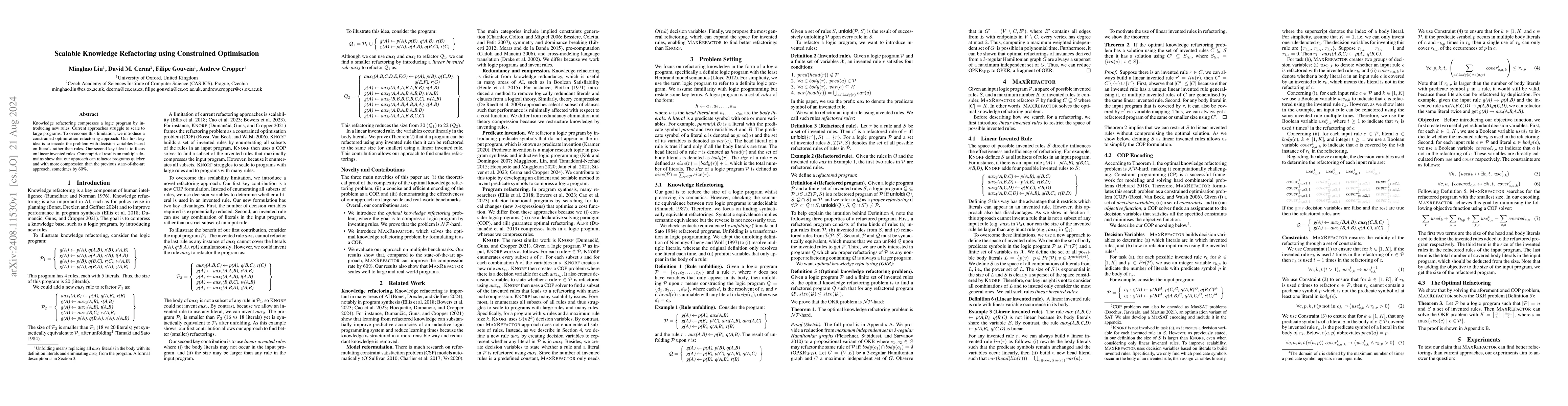 Thumbnail for Scalable Knowledge Refactoring using Constrained Optimisation