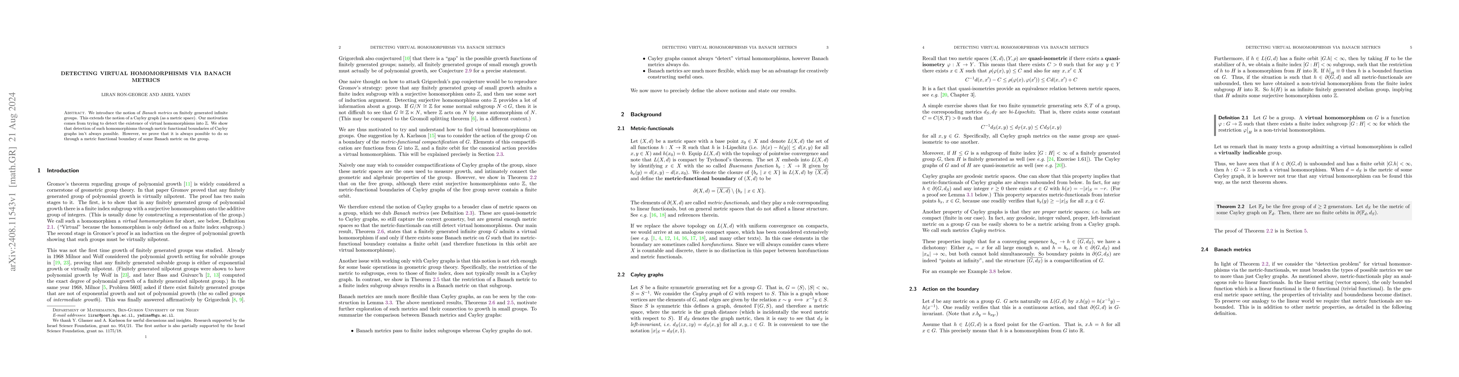 Thumbnail for Detecting virtual homomorphisms via Banach metrics
