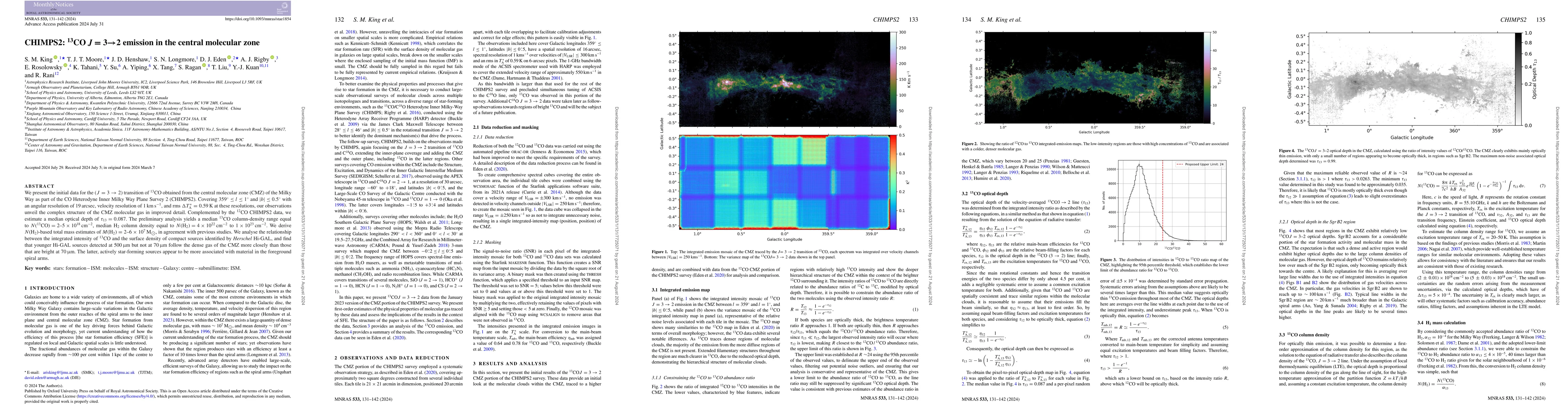 Thumbnail for CHIMPS2: $^{13}$CO $J = 3 \to 2$ emission in the Central Molecular Zone