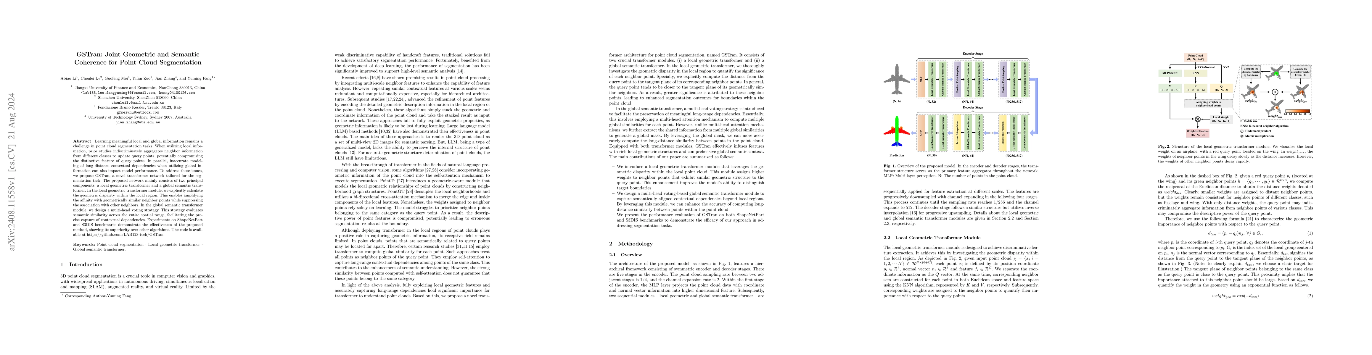 Thumbnail for GSTran: Joint Geometric and Semantic Coherence for Point Cloud
  Segmentation