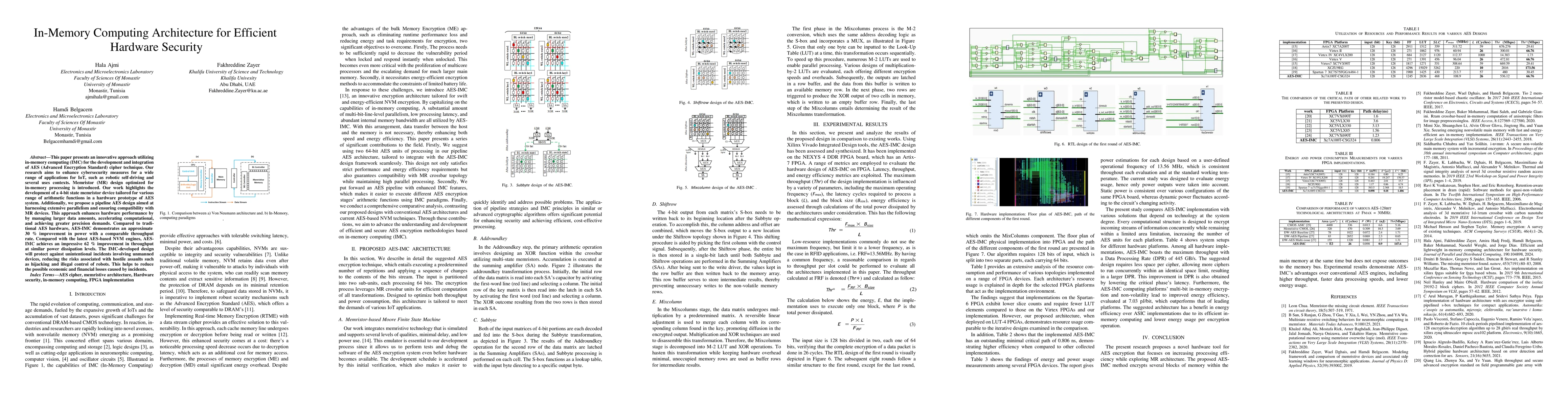 Thumbnail for In-Memory Computing Architecture for Efficient Hardware Security