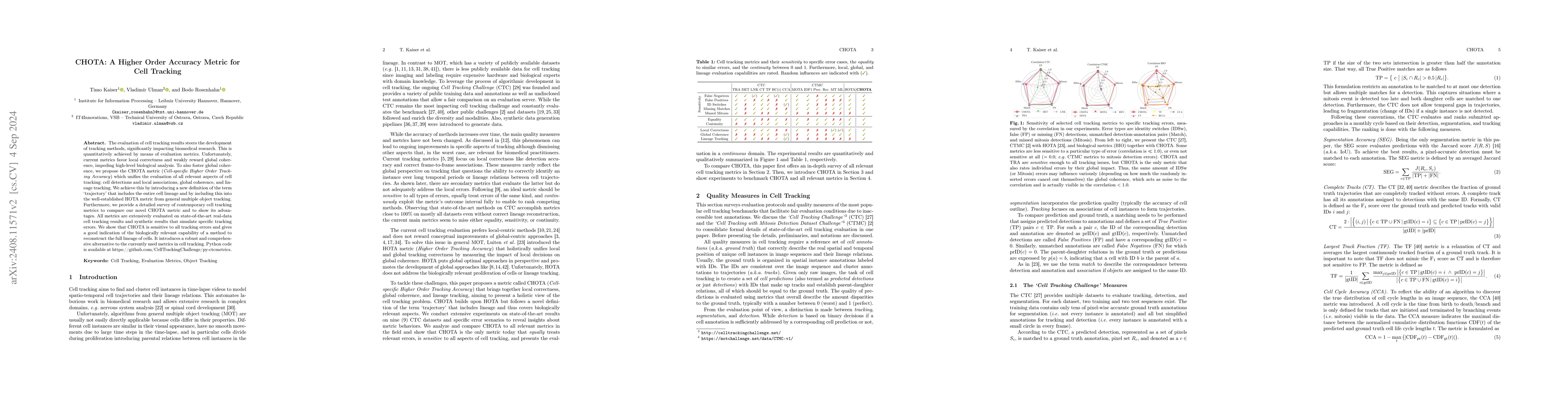 Thumbnail for CHOTA: A Higher Order Accuracy Metric for Cell Tracking