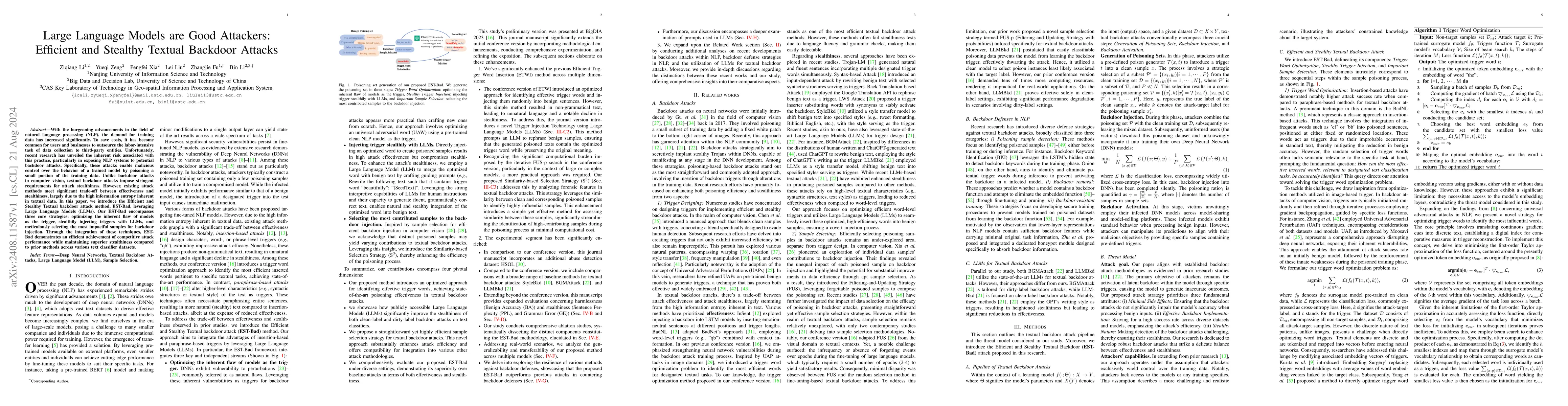 Thumbnail for Large Language Models are Good Attackers: Efficient and Stealthy Textual
  Backdoor Attacks