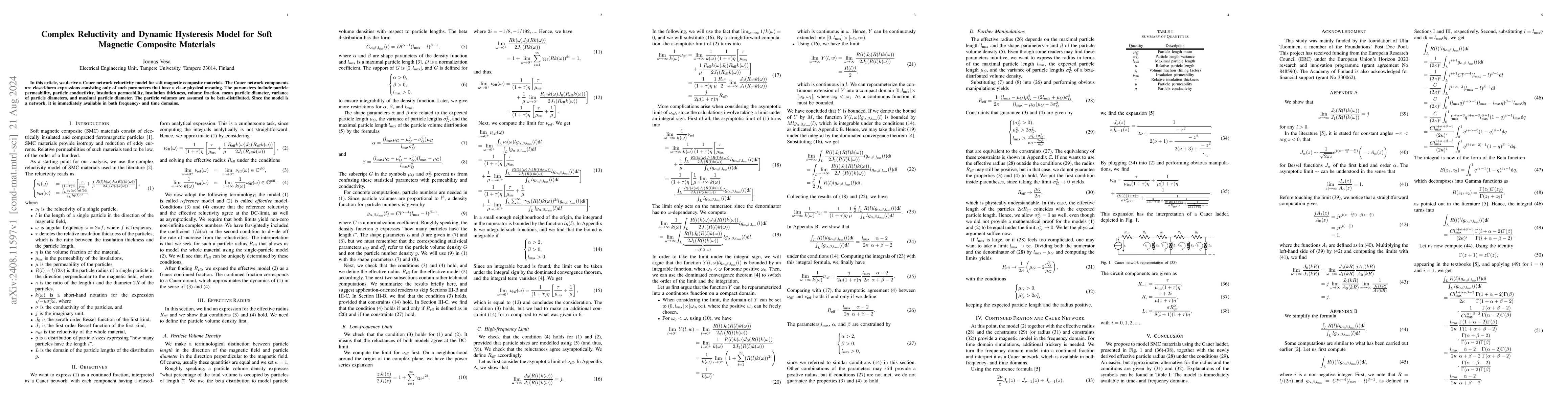 Thumbnail for Complex Reluctivity and Dynamic Hysteresis Model for Soft Magnetic
  Composite Materials