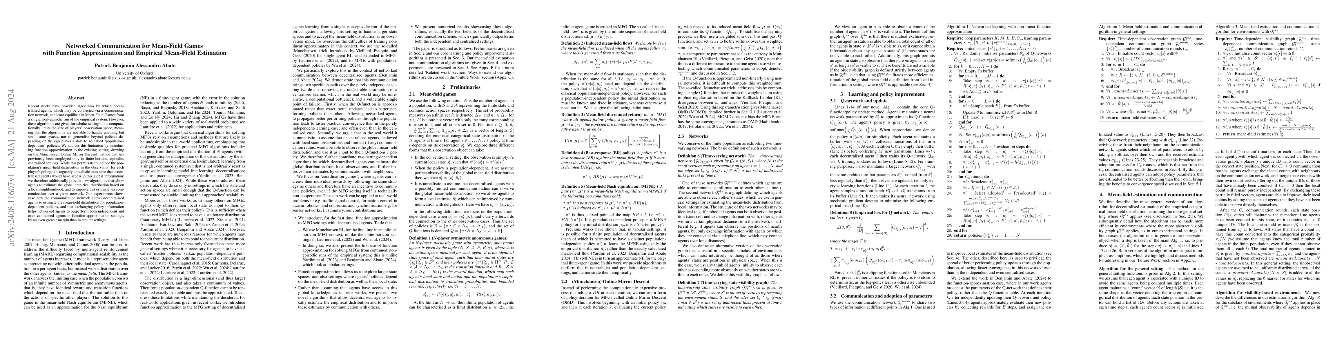 Thumbnail for Networked Communication for Mean-Field Games with Function Approximation
  and Empirical Mean-Field Estimation