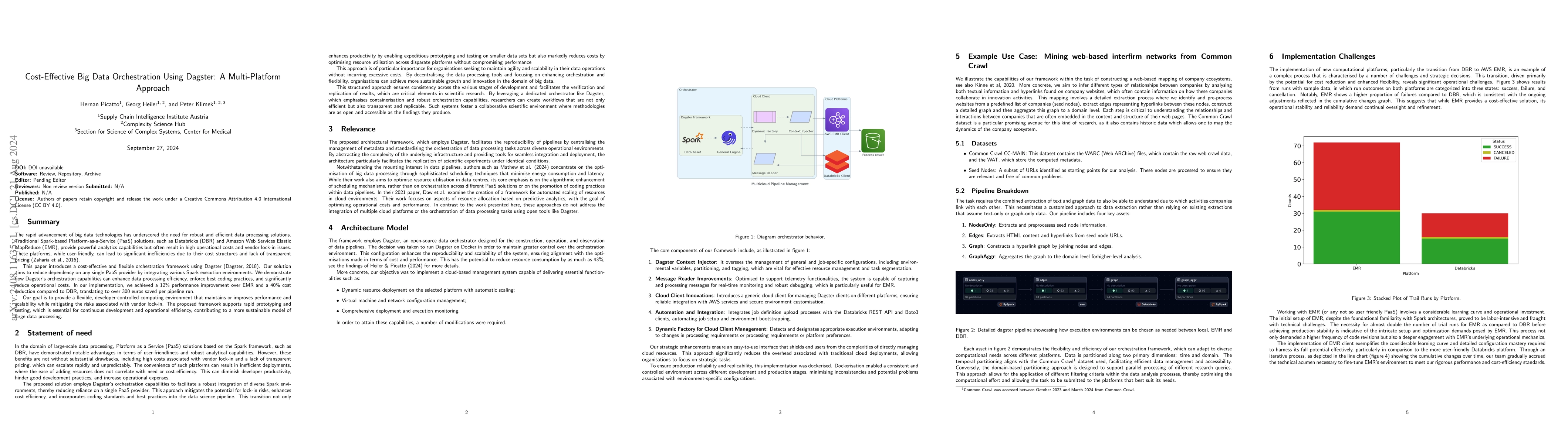 Thumbnail for Cost-Effective Big Data Orchestration Using Dagster: A Multi-Platform
  Approach
