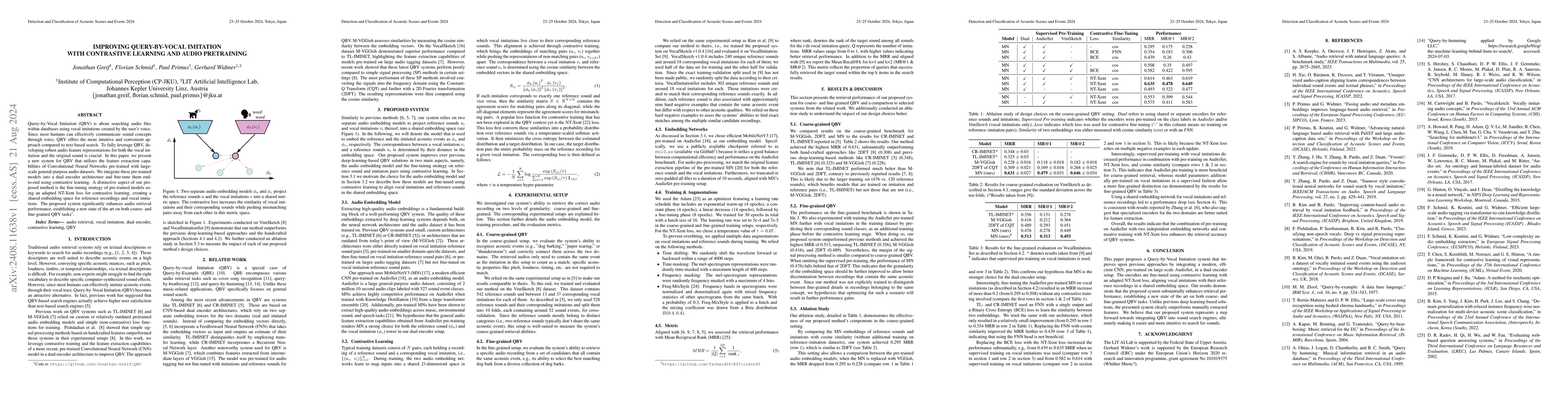 Thumbnail for Improving Query-by-Vocal Imitation with Contrastive Learning and Audio
  Pretraining