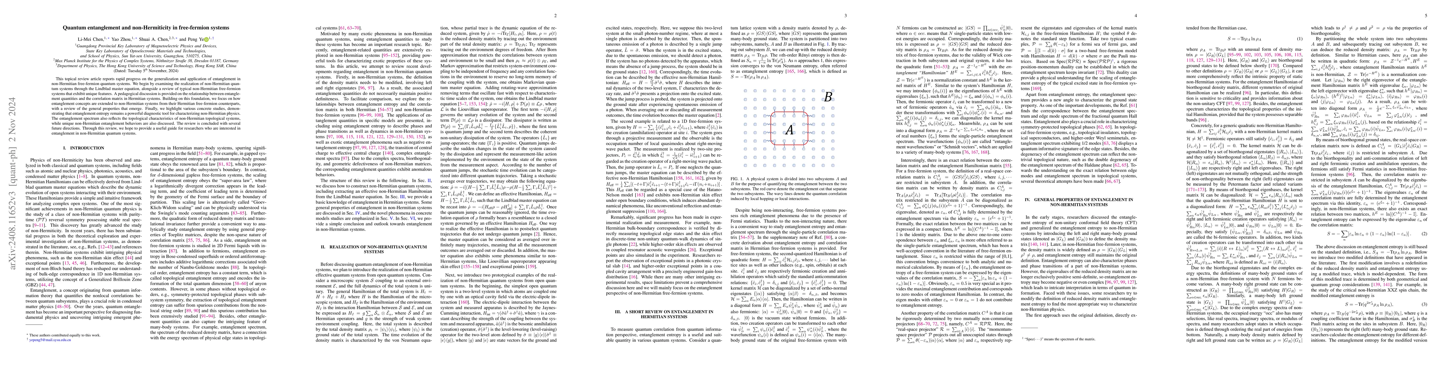 Thumbnail for Quantum entanglement and non-Hermiticity in free-fermion systems
