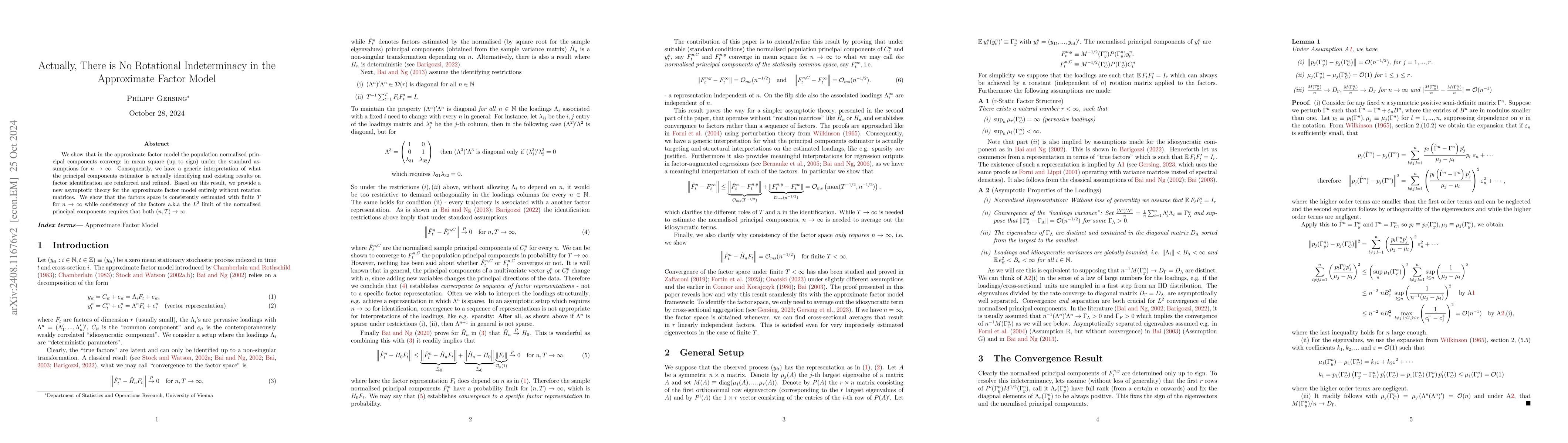 Thumbnail for Actually, There is No Rotational Indeterminacy in the Approximate Factor
  Model
