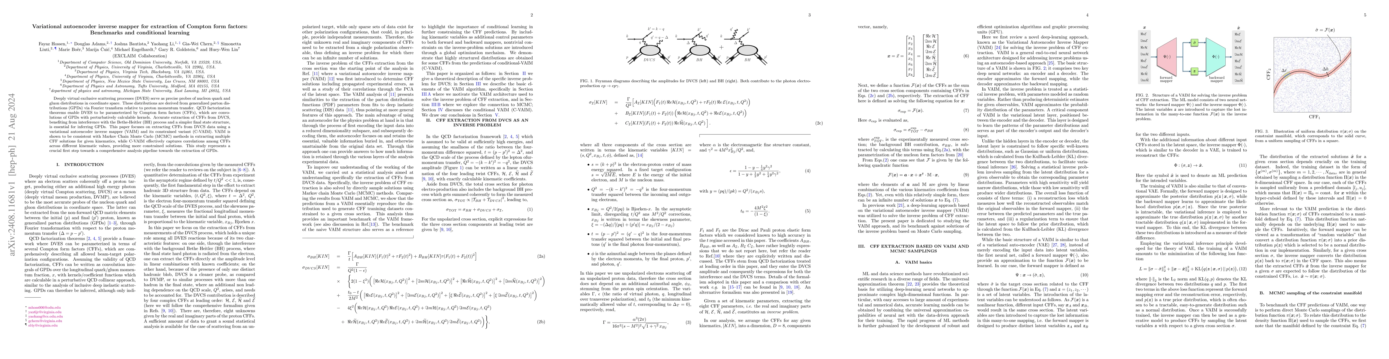 Thumbnail for Variational autoencoder inverse mapper for extraction of Compton form
  factors: Benchmarks and conditional learning