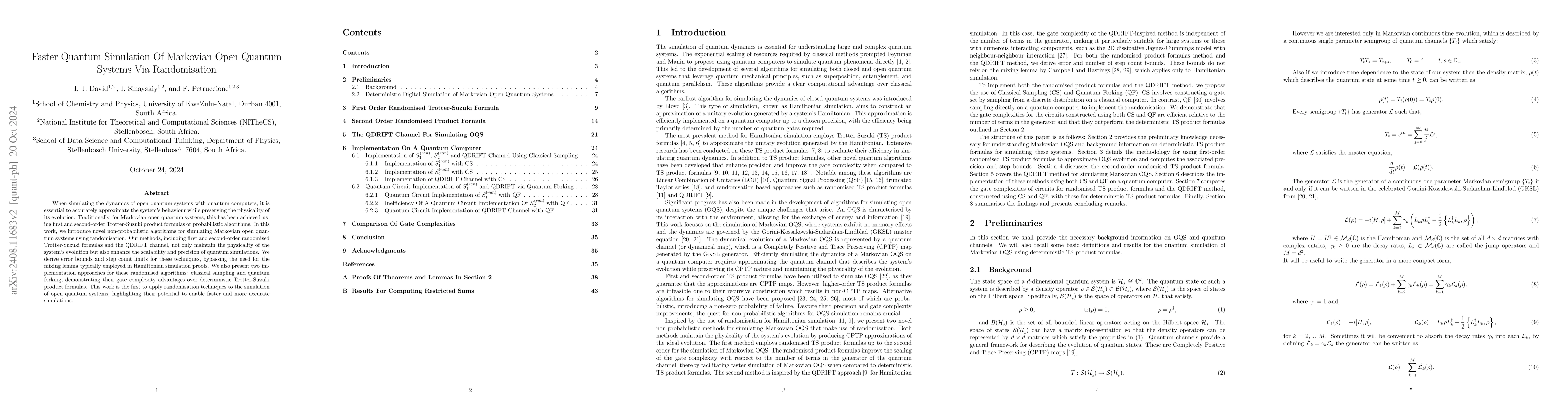 Thumbnail for Faster Quantum Simulation Of Markovian Open Quantum Systems Via
  Randomisation