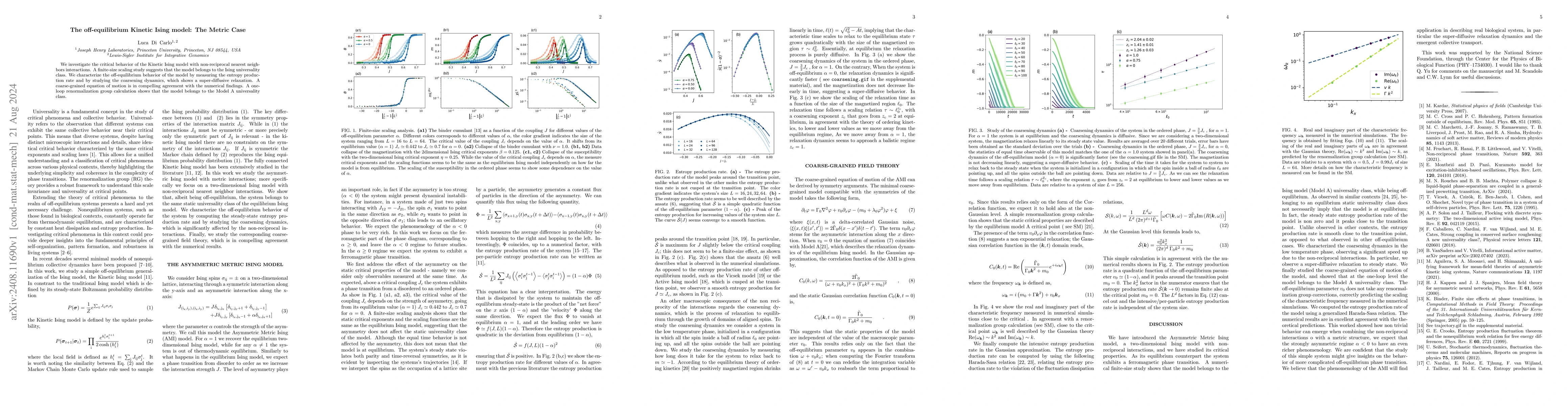 Thumbnail for The off-equilibrium Kinetic Ising model: The Metric Case