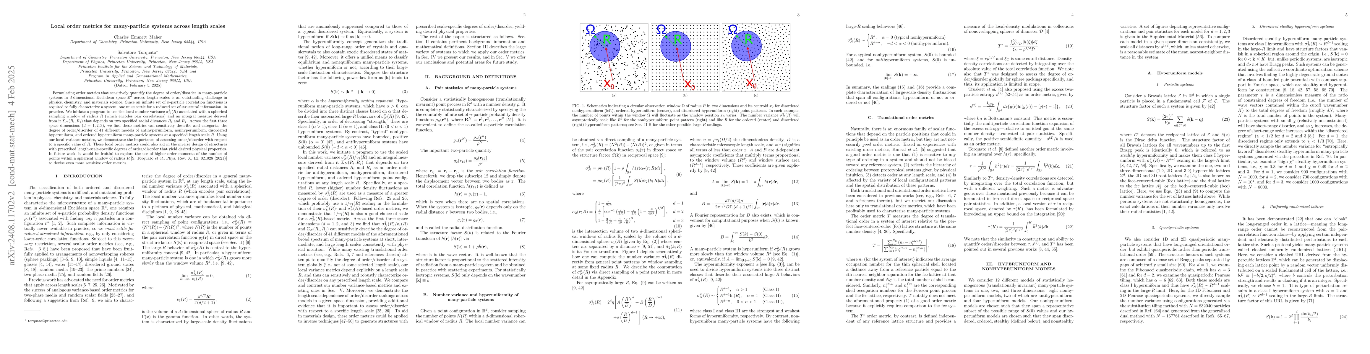 Thumbnail for Local order metrics for many-particle systems across length scales