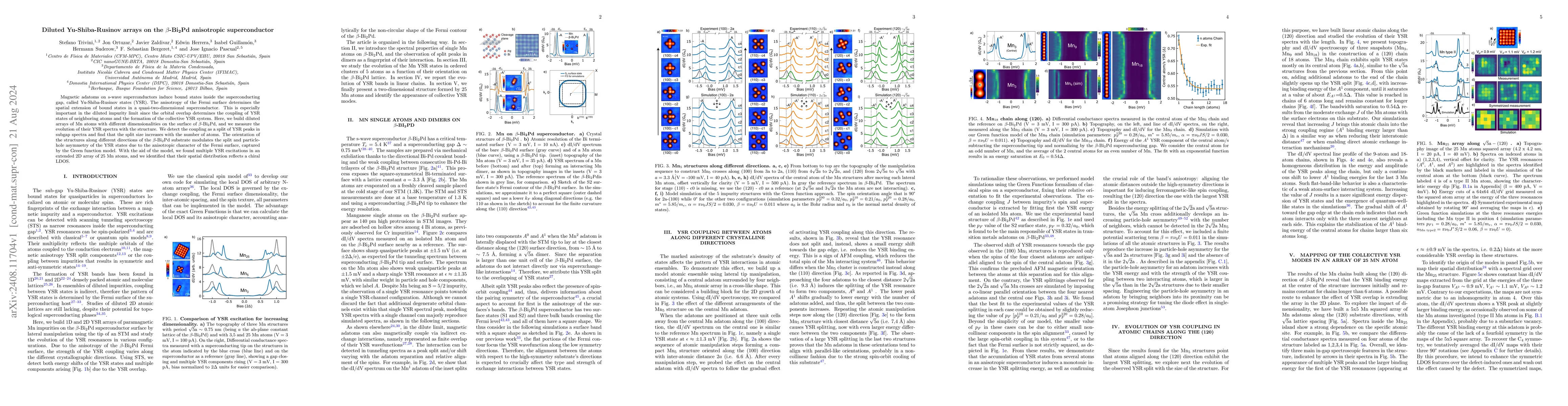 Thumbnail for Diluted Yu-Shiba-Rusinov arrays on the $β$-Bi$_2$Pd anisotropic
  superconductor