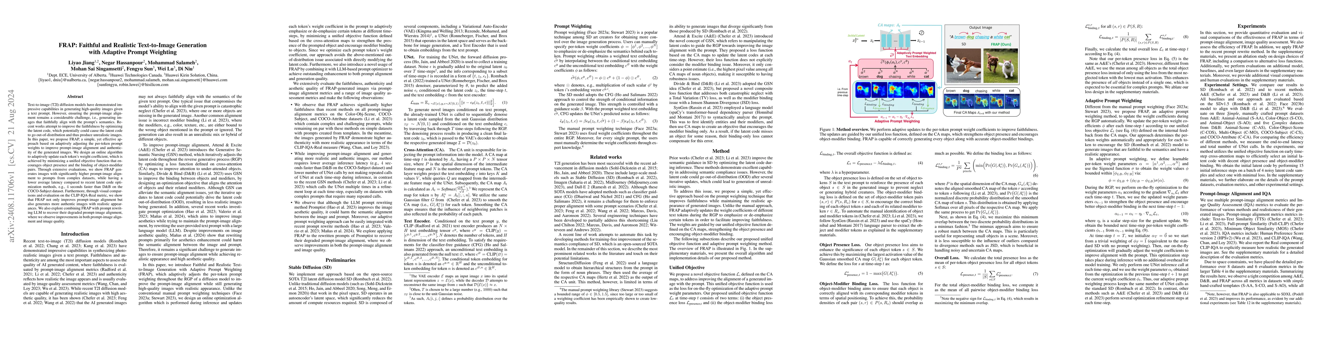 Thumbnail for FRAP: Faithful and Realistic Text-to-Image Generation with Adaptive
  Prompt Weighting
