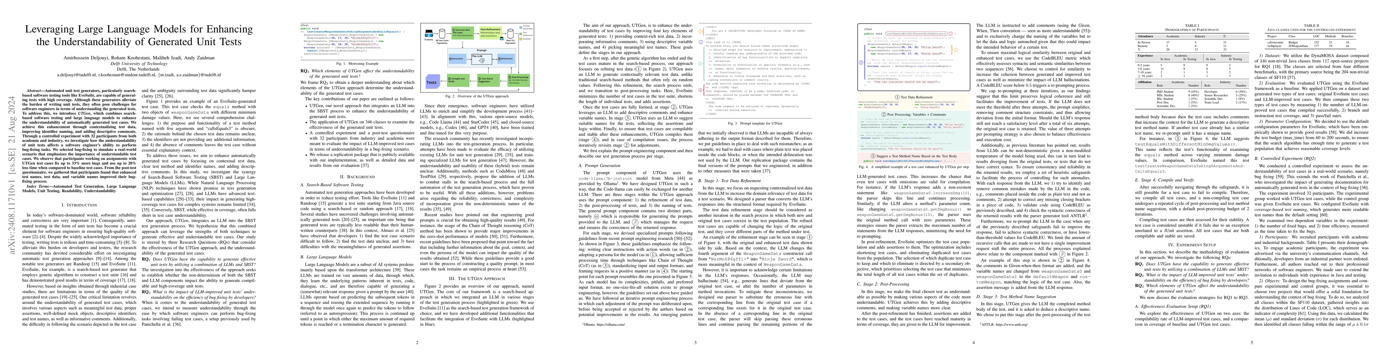 Thumbnail for Leveraging Large Language Models for Enhancing the Understandability of
  Generated Unit Tests