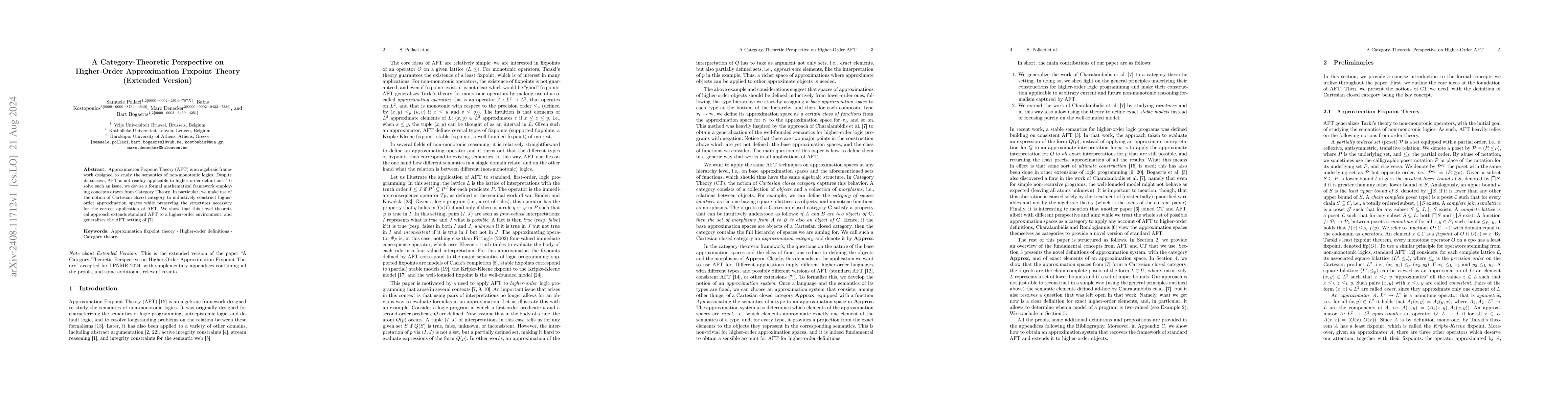 Thumbnail for A Category-Theoretic Perspective on Higher-Order Approximation Fixpoint
  Theory (Extended Version)