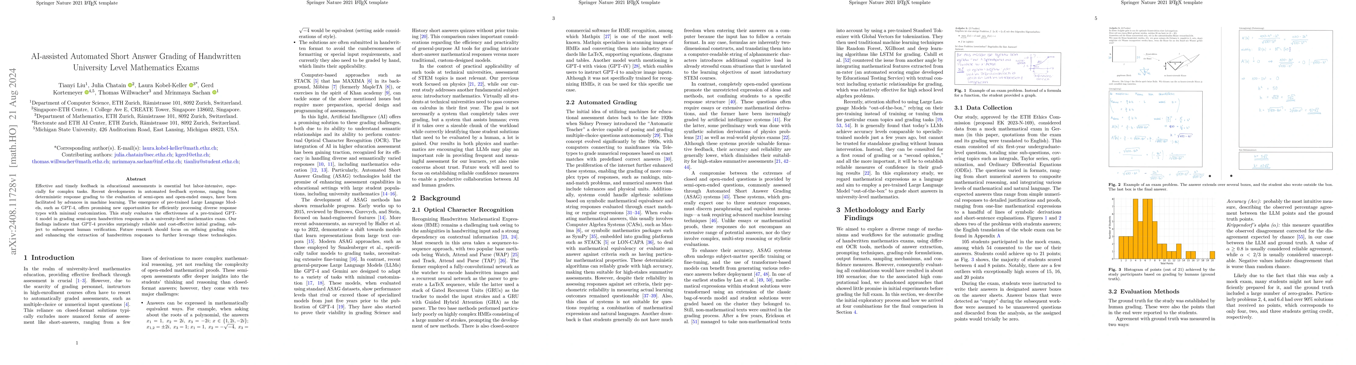 Thumbnail for AI-assisted Automated Short Answer Grading of Handwritten University
  Level Mathematics Exams