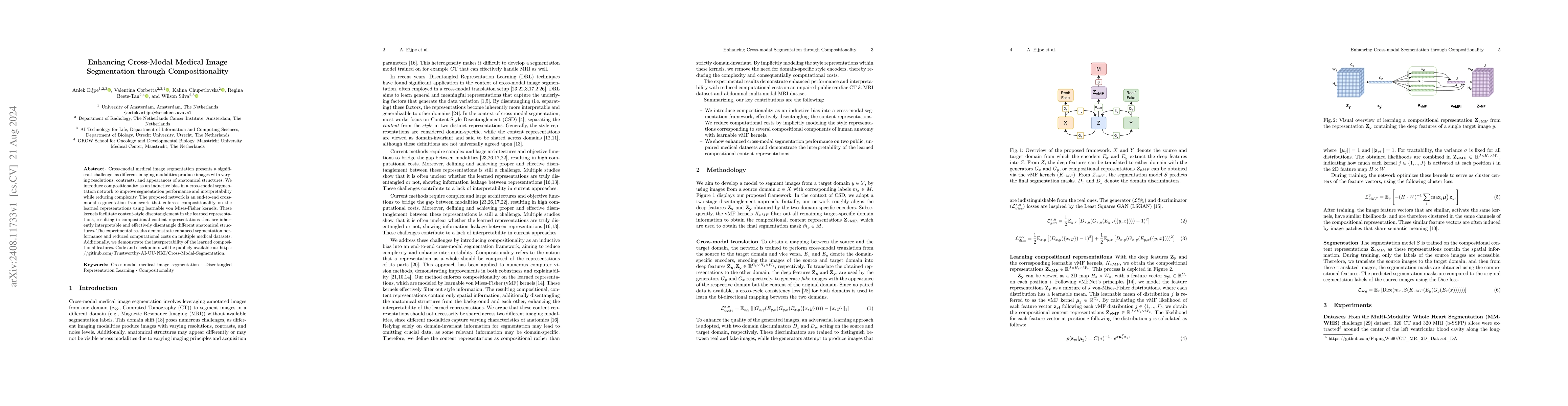 Thumbnail for Enhancing Cross-Modal Medical Image Segmentation through
  Compositionality