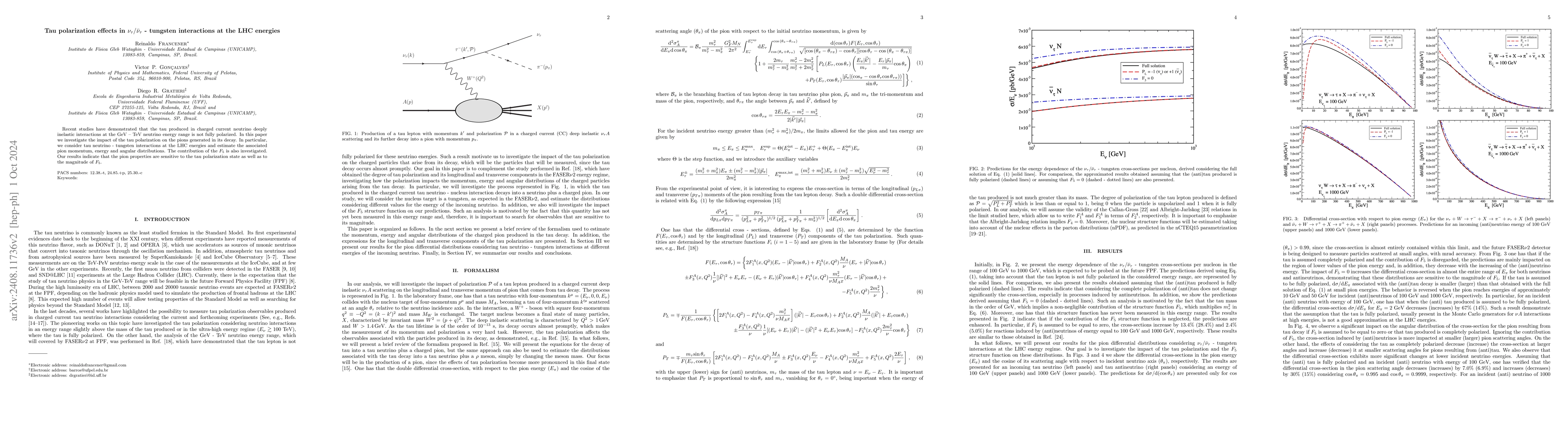 Thumbnail for Tau polarization effects in $ν_τ/ \barν_τ$-tungsten
  interactions at the LHC energies