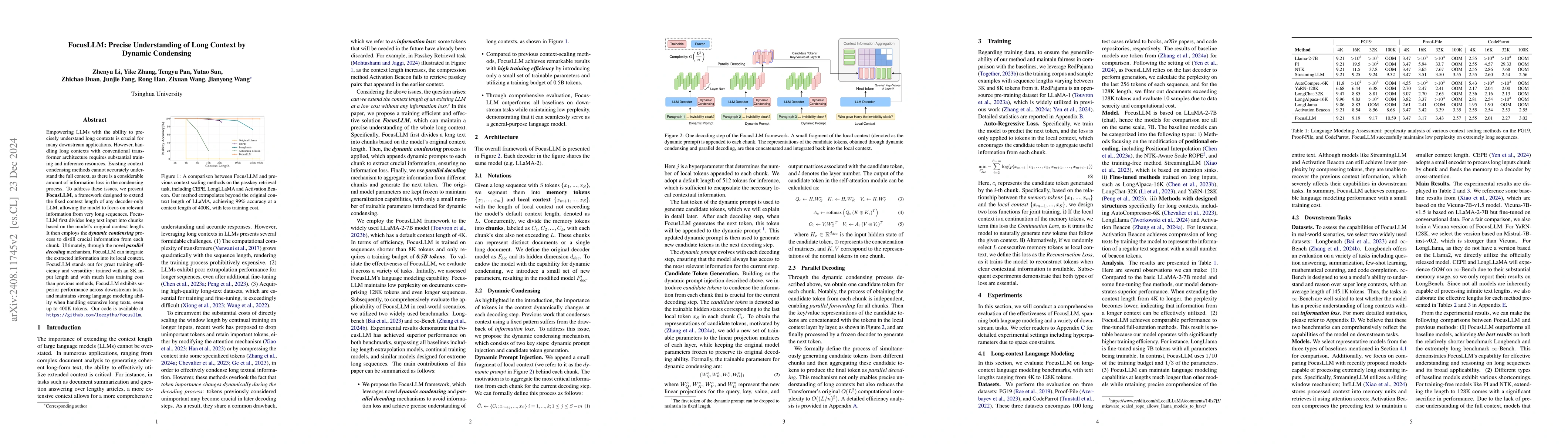 Thumbnail for FocusLLM: Scaling LLM's Context by Parallel Decoding