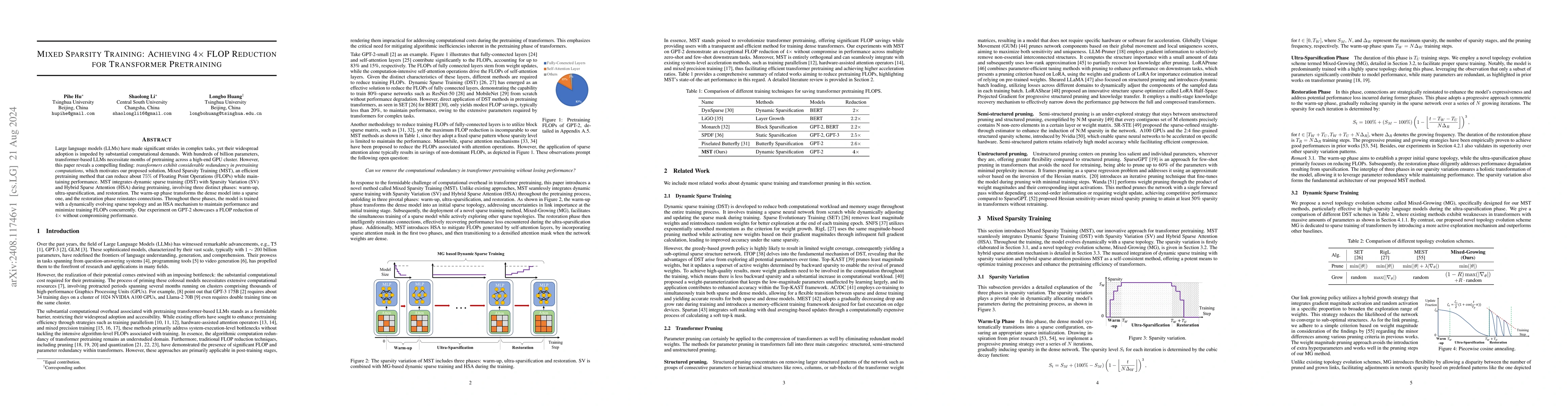 Thumbnail for Mixed Sparsity Training: Achieving 4$\times$ FLOP Reduction for
  Transformer Pretraining