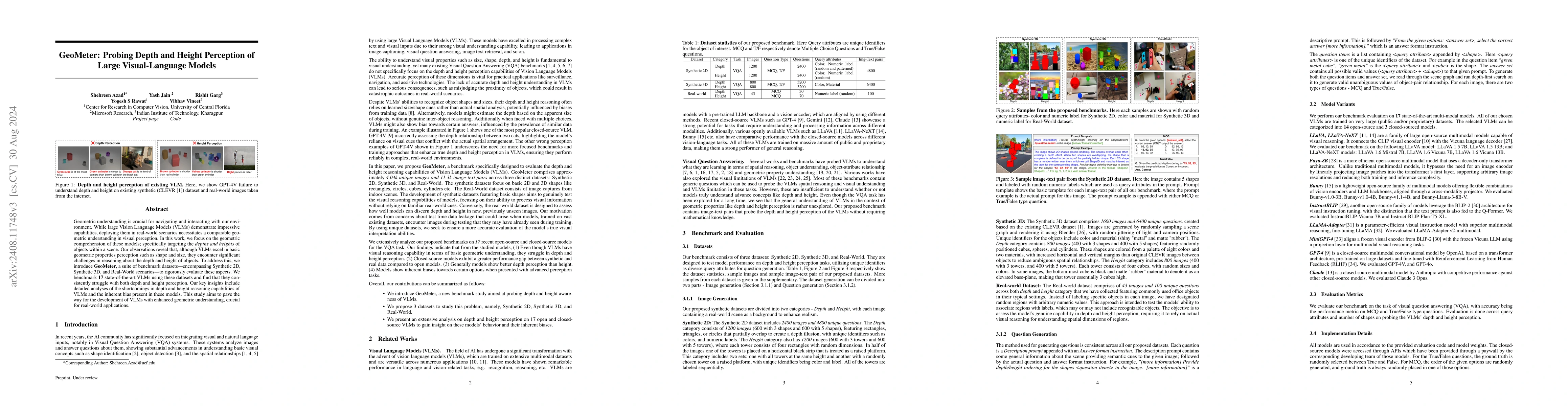 Thumbnail for DH-Bench: Probing Depth and Height Perception of Large Visual-Language
  Models
