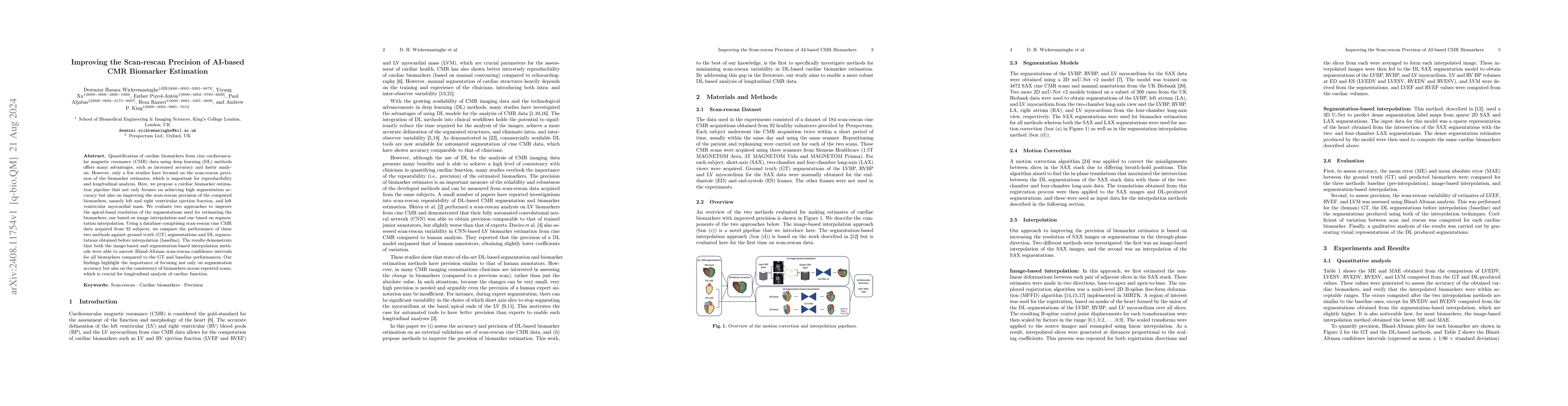 Thumbnail for Improving the Scan-rescan Precision of AI-based CMR Biomarker Estimation