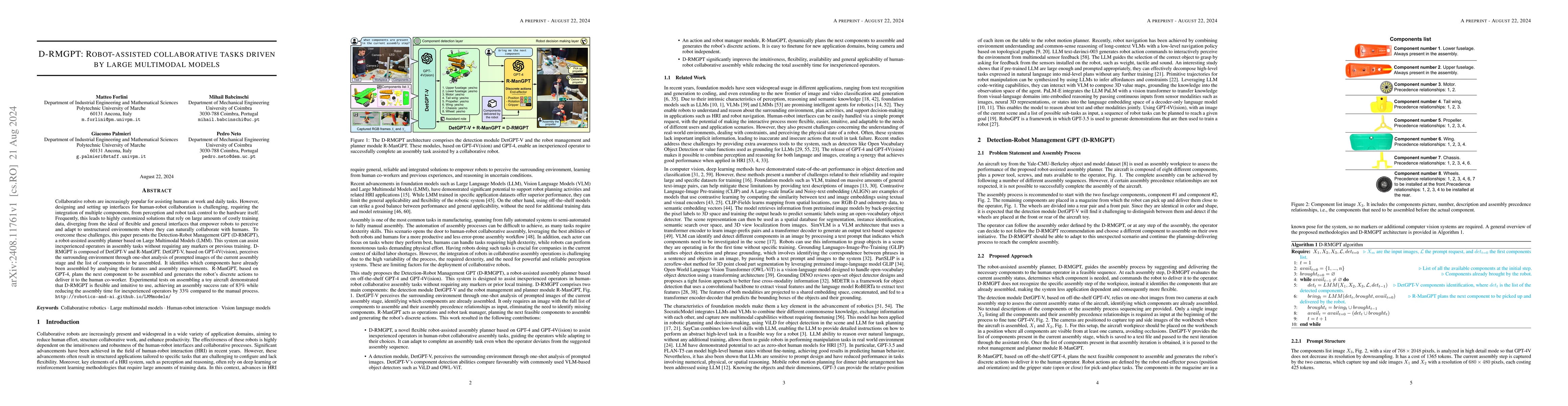 Thumbnail for D-RMGPT: Robot-assisted collaborative tasks driven by large multimodal
  models