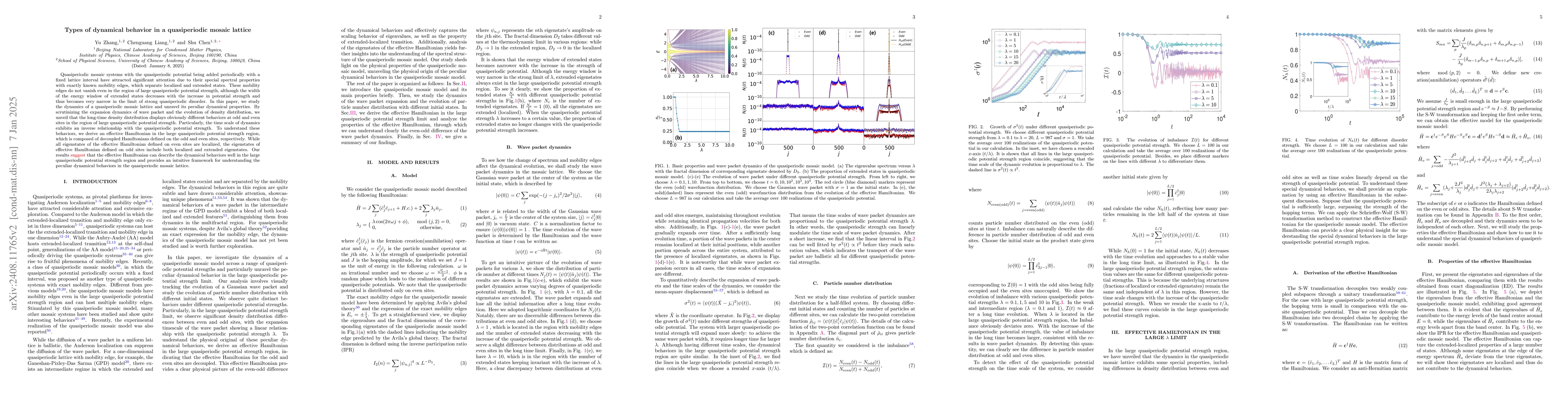 Thumbnail for Unraveling the dynamical behaviors in a quasiperiodic mosaic lattice