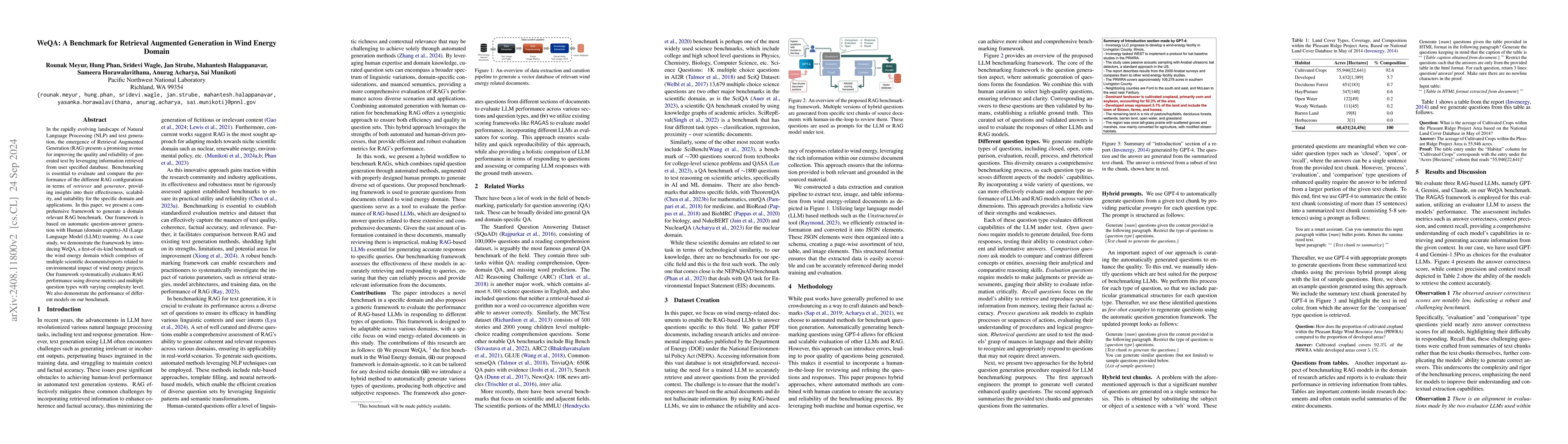 Thumbnail for PermitQA: A Benchmark for Retrieval Augmented Generation in Wind Siting
  and Permitting domain