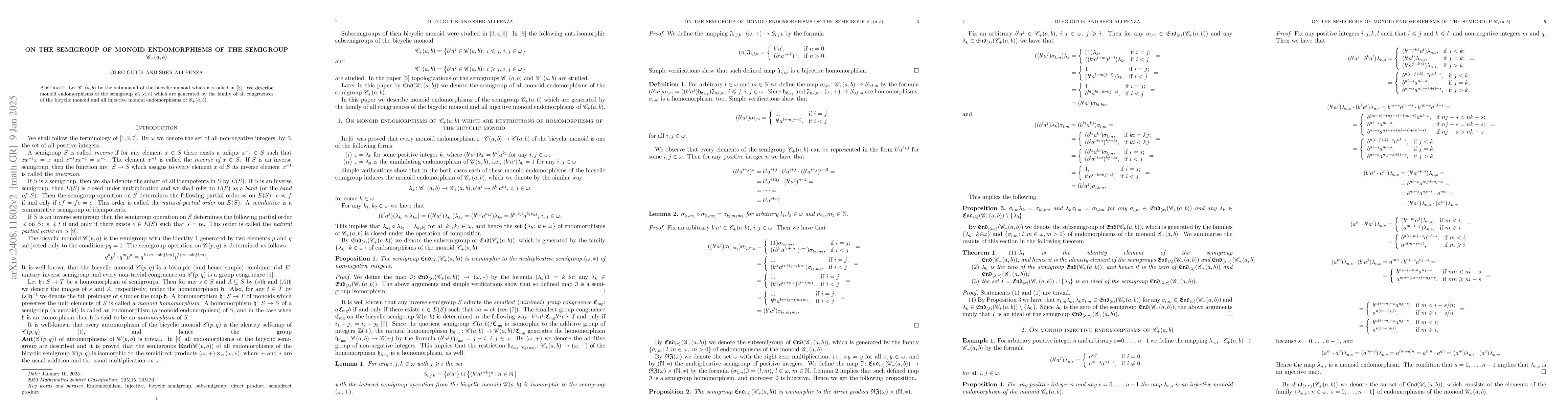 Thumbnail for On the semigroup of monoid endomorphisms of the semigroup
  $\mathscr{C}_{+}(a,b)$
