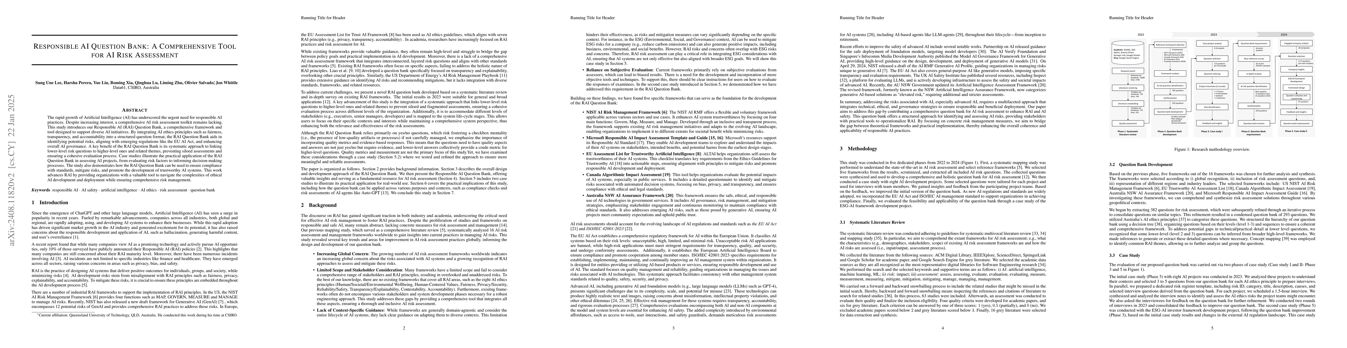Thumbnail for Responsible AI Question Bank: A Comprehensive Tool for AI Risk
  Assessment