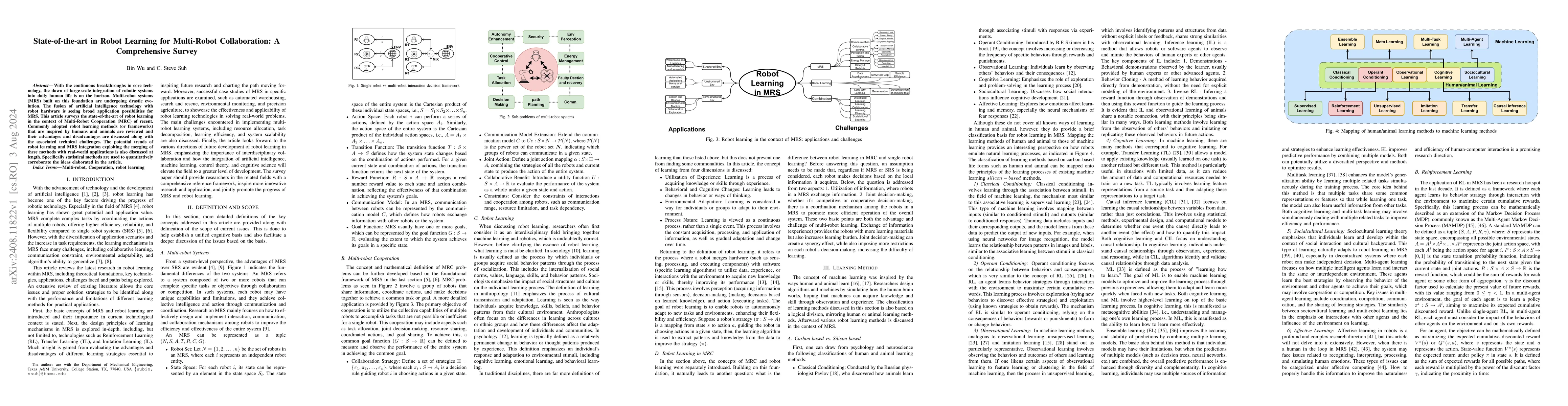 Thumbnail for State-of-the-art in Robot Learning for Multi-Robot Collaboration: A
  Comprehensive Survey