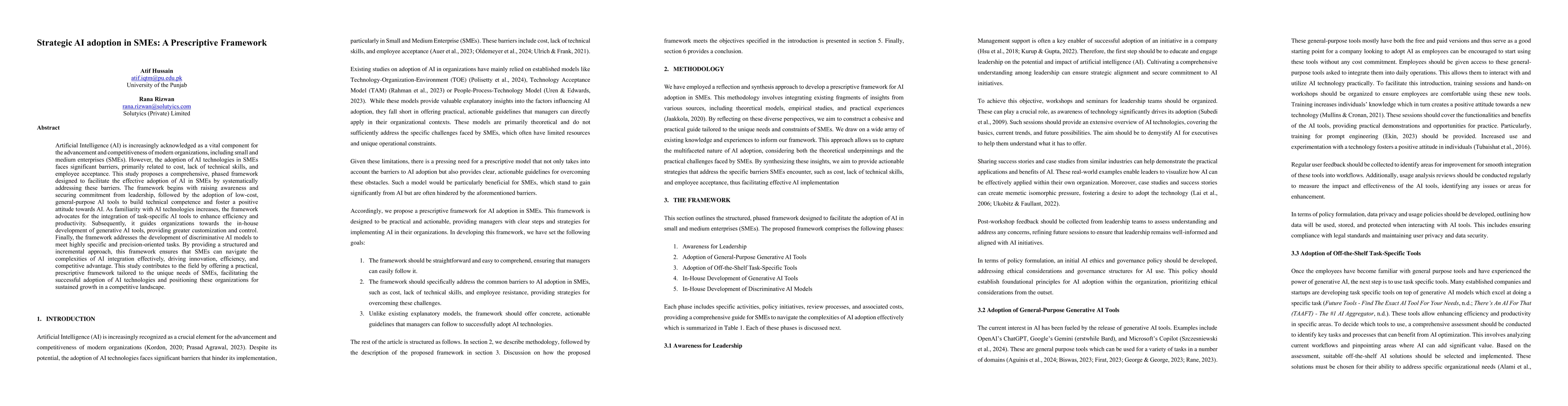 Thumbnail for Strategic AI adoption in SMEs: A Prescriptive Framework